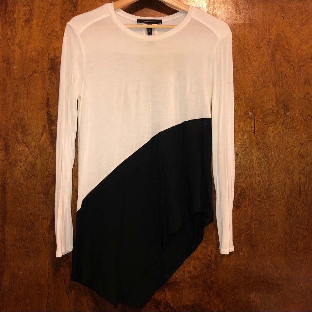 BCBG Long sleeve Asymmetrical Super Soft T-Shirt